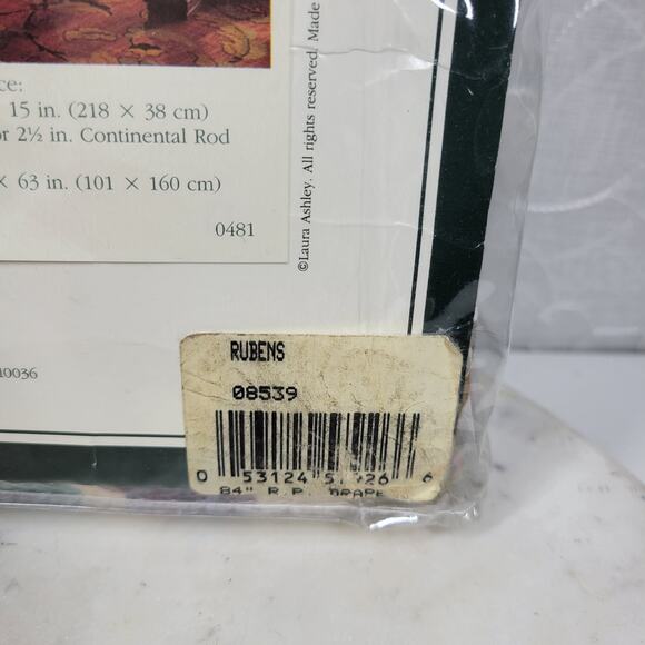 Vintage Laura Ashley Rubens Floral Rod Pocket Drapes 82x84 Set of 2 Panels NEW - Picture 9 of 15